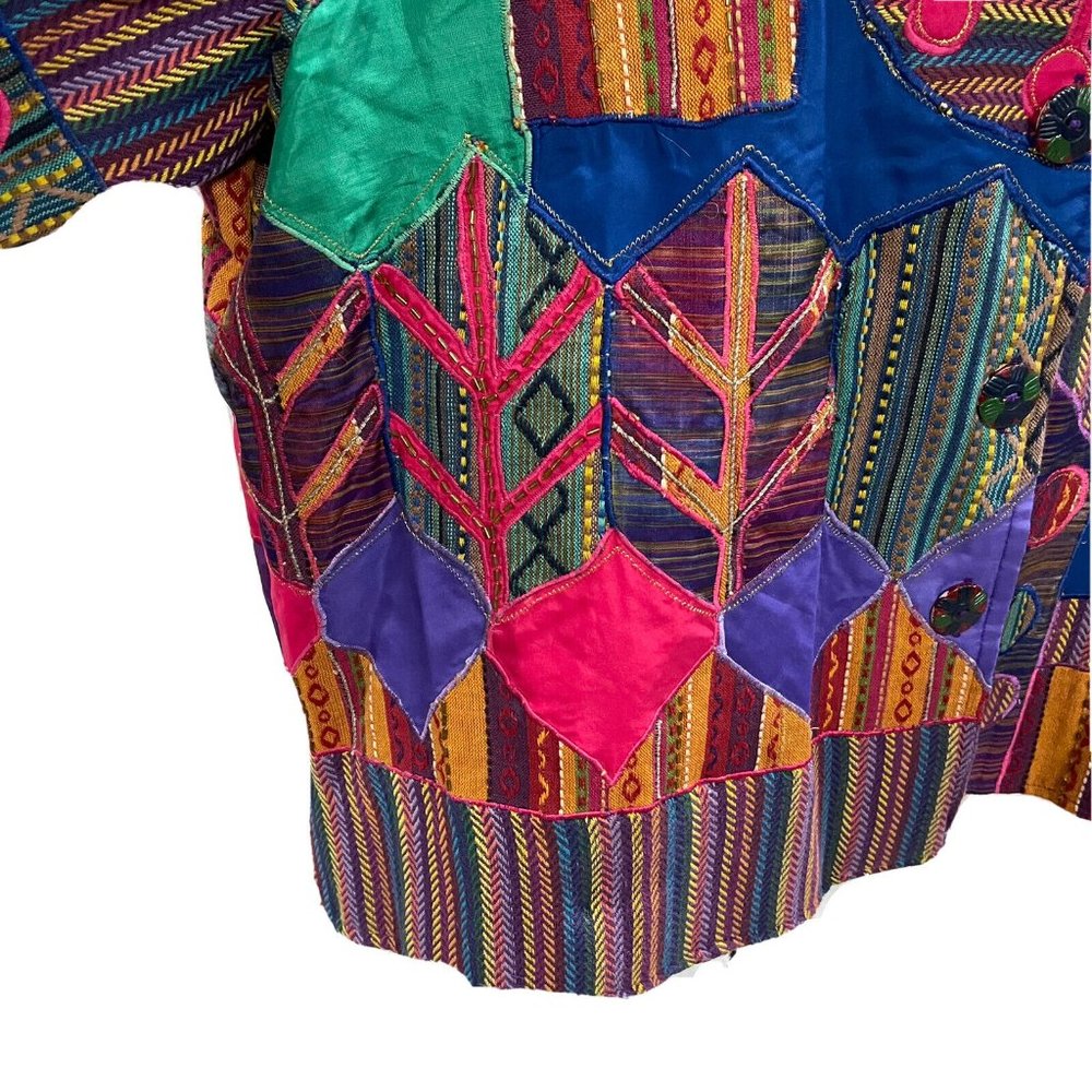 Sharon Anthony Funky Boho Quilted Patchwork Jacket - image 4
